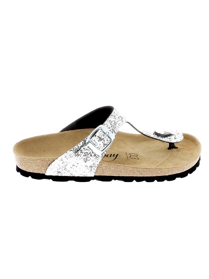 Teenslippers "Camelia" zilverkleurig