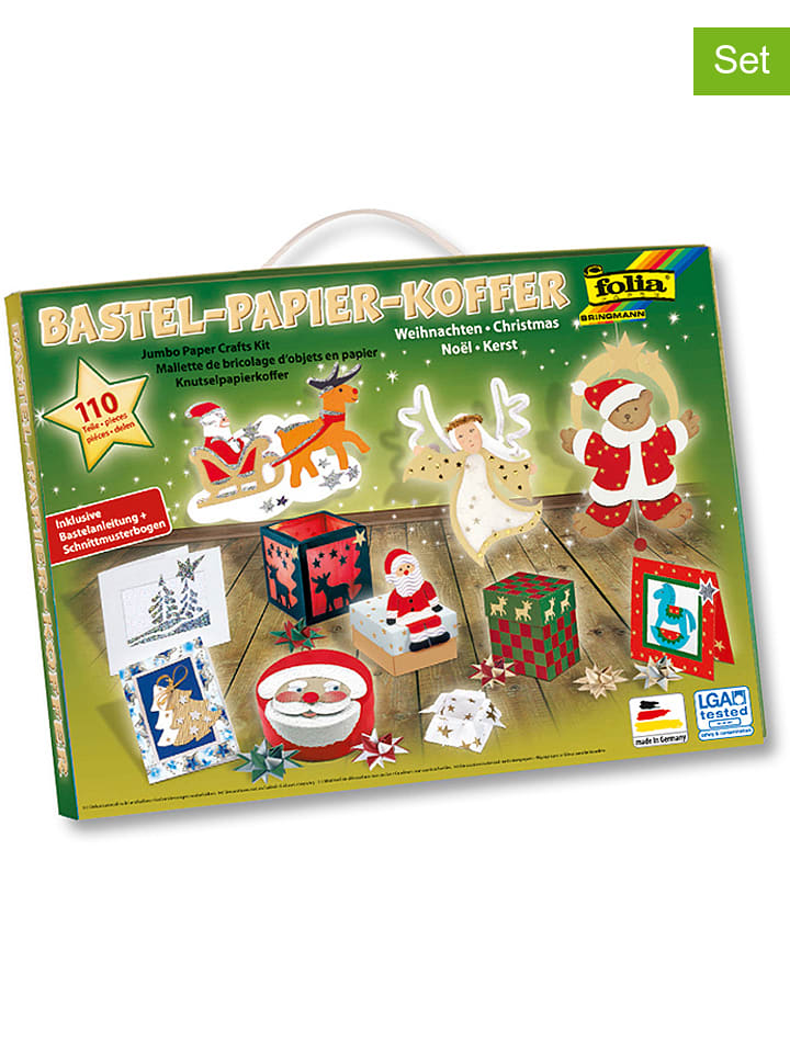 110tlg. Bastelkoffer "Weihnachten" in Bunt