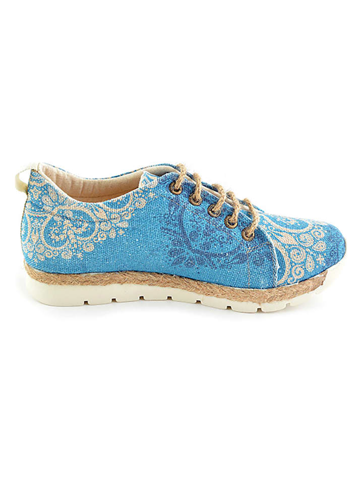 Sneakers in Beige/ Blau