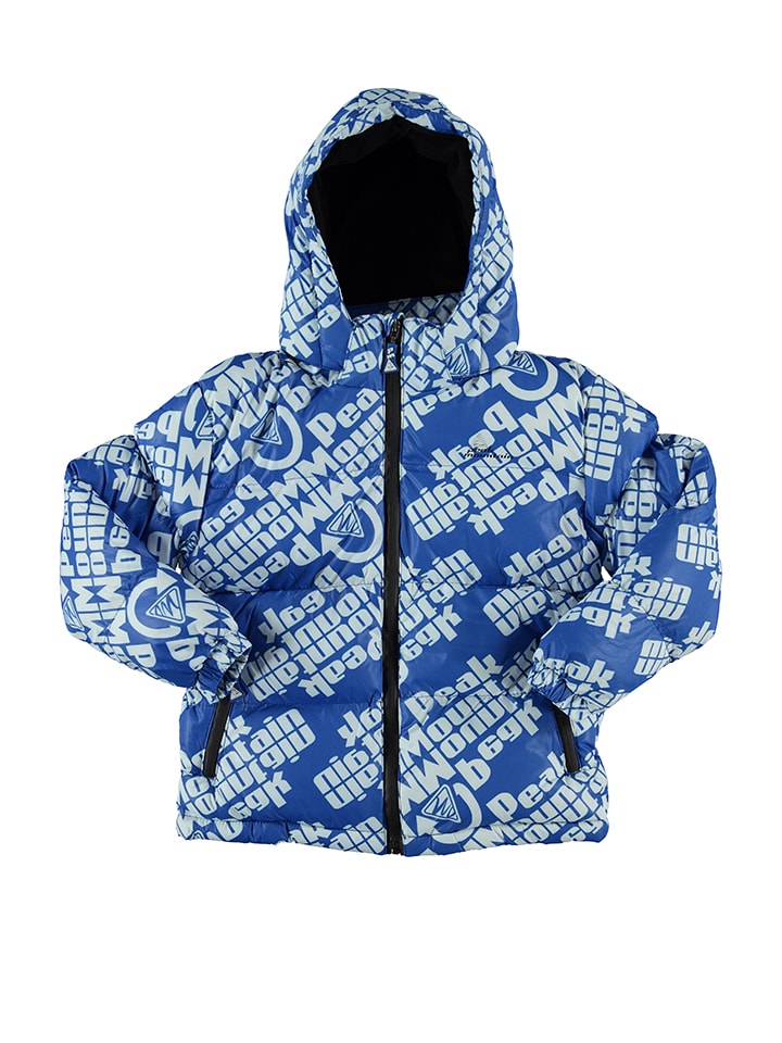 Winterjacke in Blau/ Weiß