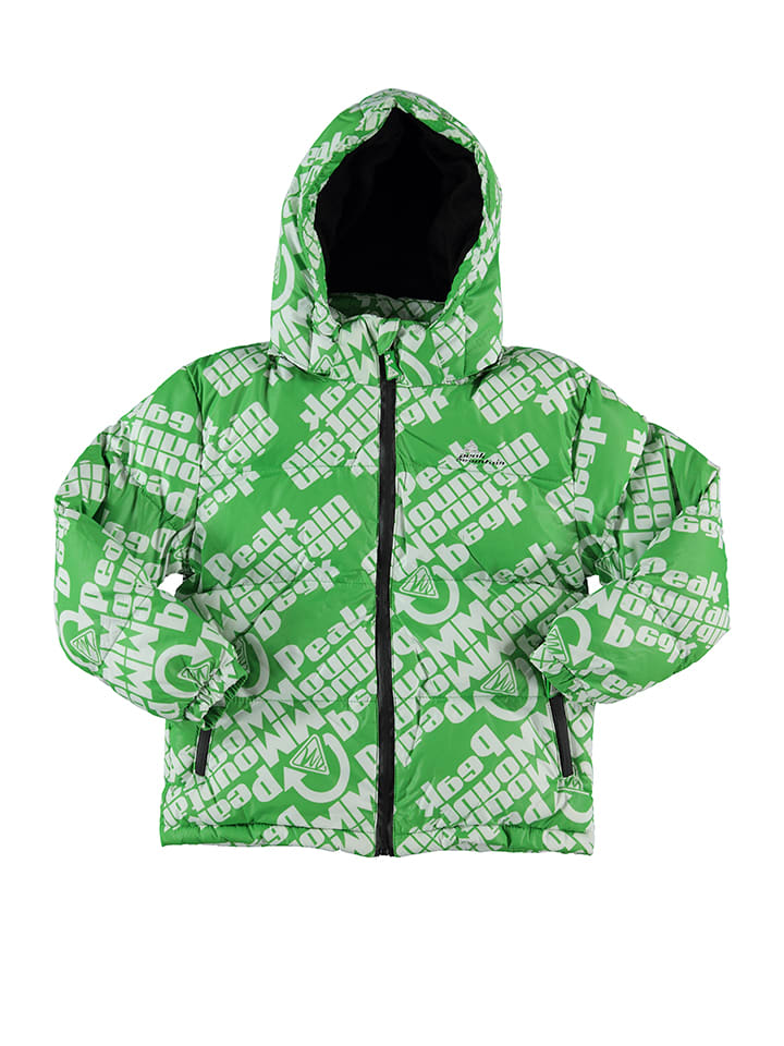 Winterjacke in Grün/ Weiß