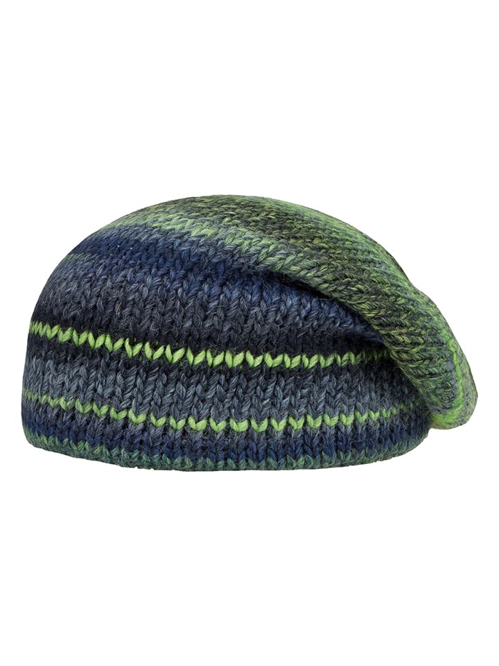 Beanie in Blau/ Grün