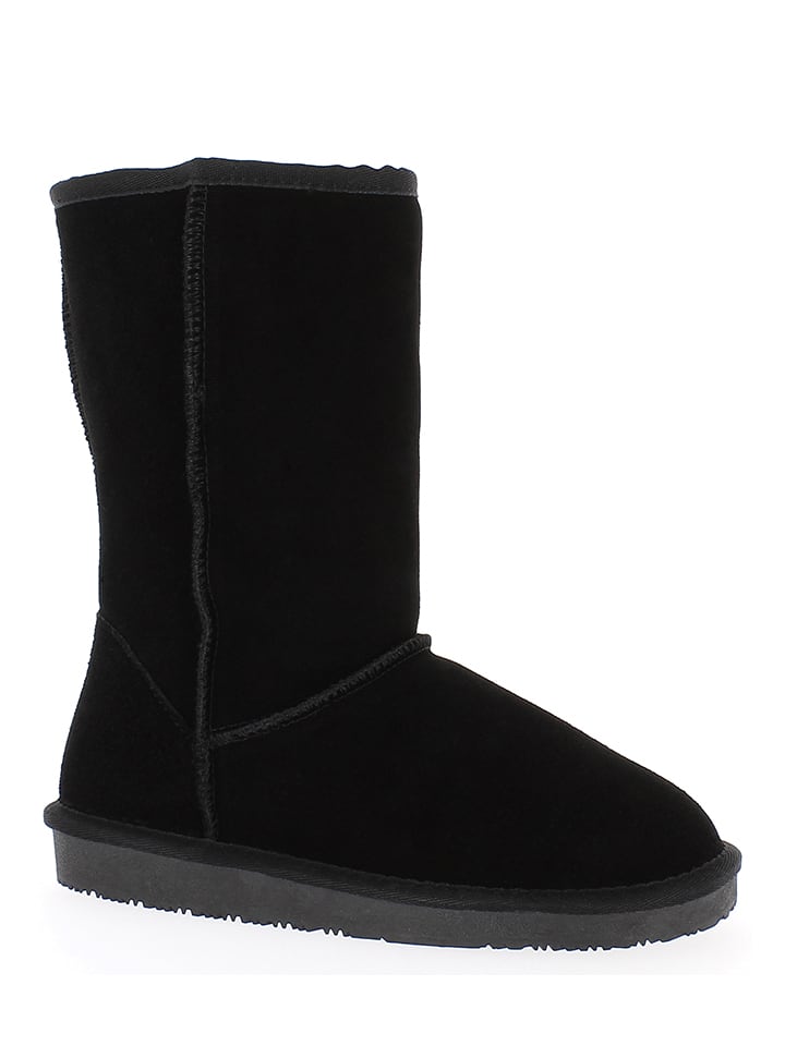 Leder-Winterstiefel "Pikes" in Schwarz