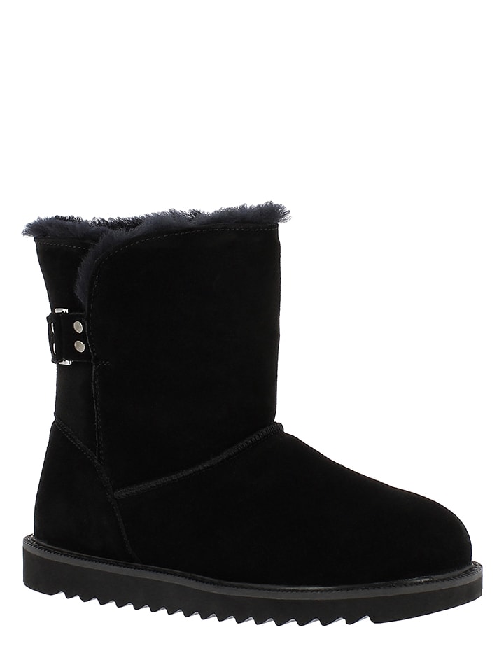 Leren winterboots "Blackbird" zwart