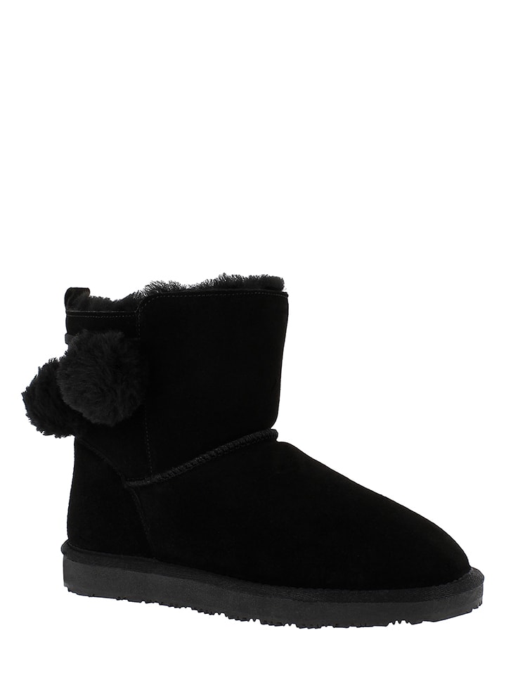 Leder-Winterboots "Ekutna" in Schwarz