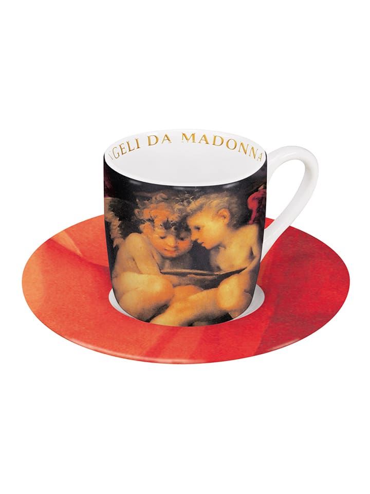 Kop "Madonna con Bambino" rood/beige - 85 ml