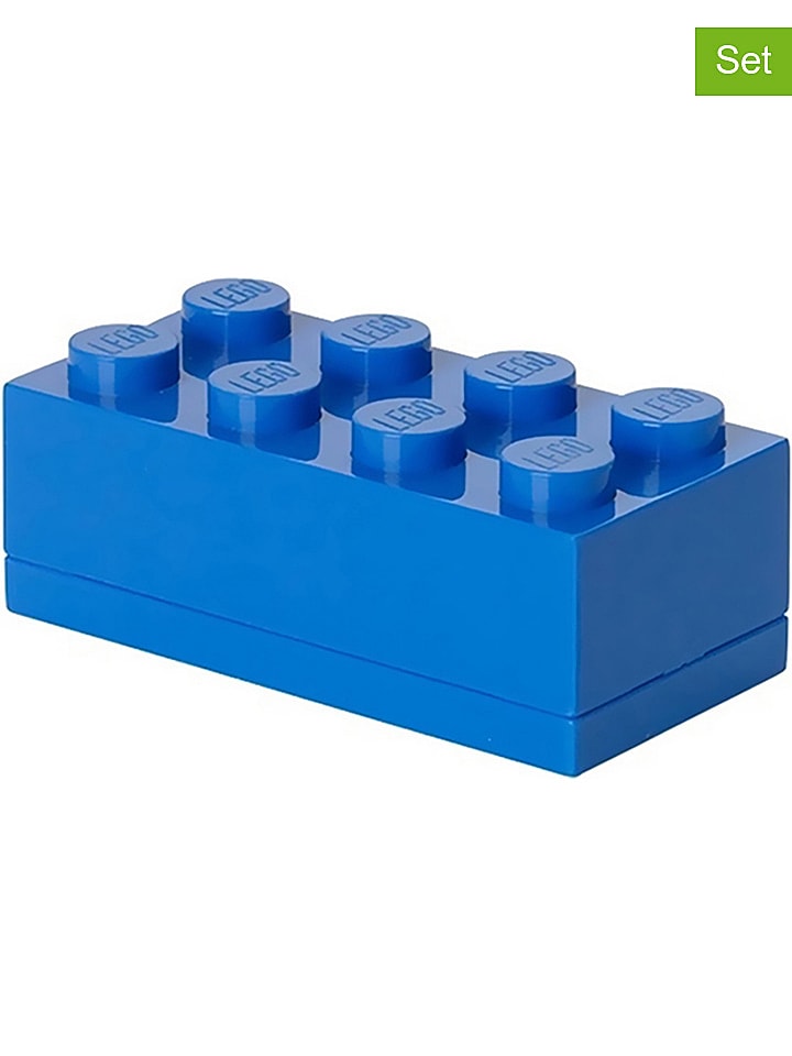 3er-Set: Aufbewahrungsboxen "Mini 8" in Dunkelblau - (B)9,2 x (H)4,3 x (T)4,6 cm