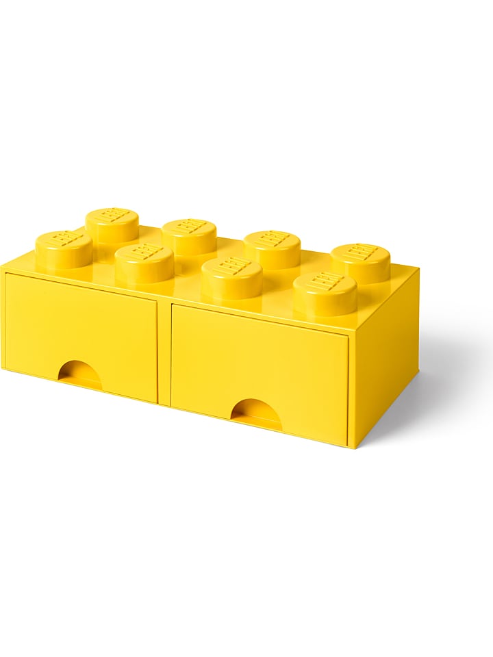 Pojemnik "Brick 8" w kolorze żółtym z szufladami - 50 x 18 x 25 cm