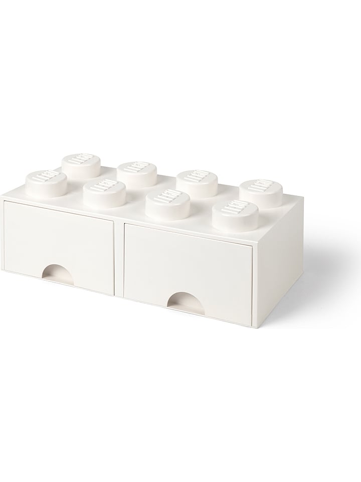 Pojemnik "Brick 8" w kolorze białym z szufladami - 50 x 18 x 25 cm
