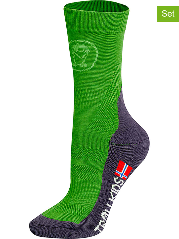 Skarpety trekkingowe (2 pary) "Mid Cut Socks II" w kolorze zielonym