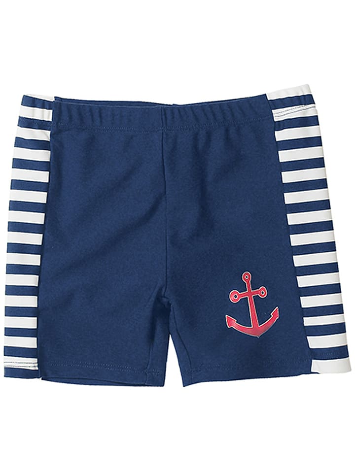 Badeshorts in Weiß/ Dunkelblau