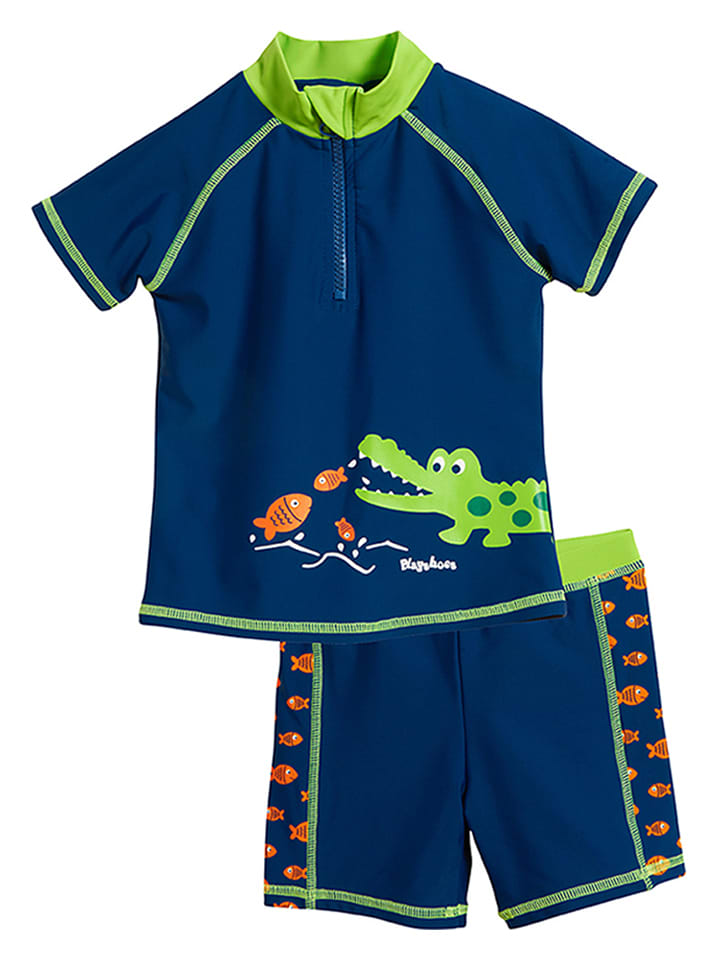 2tlg. Badeoutfit "Krokodil" in Dunkelblau