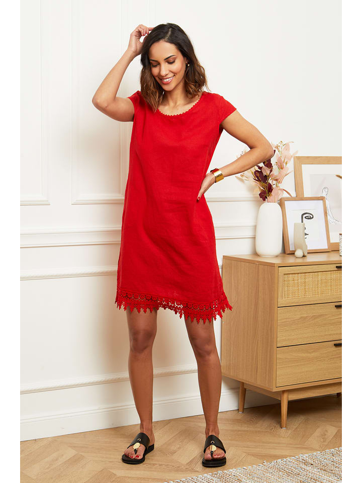 Le Monde du Lin Leinen-Kleid in Rot günstig kaufen | limango