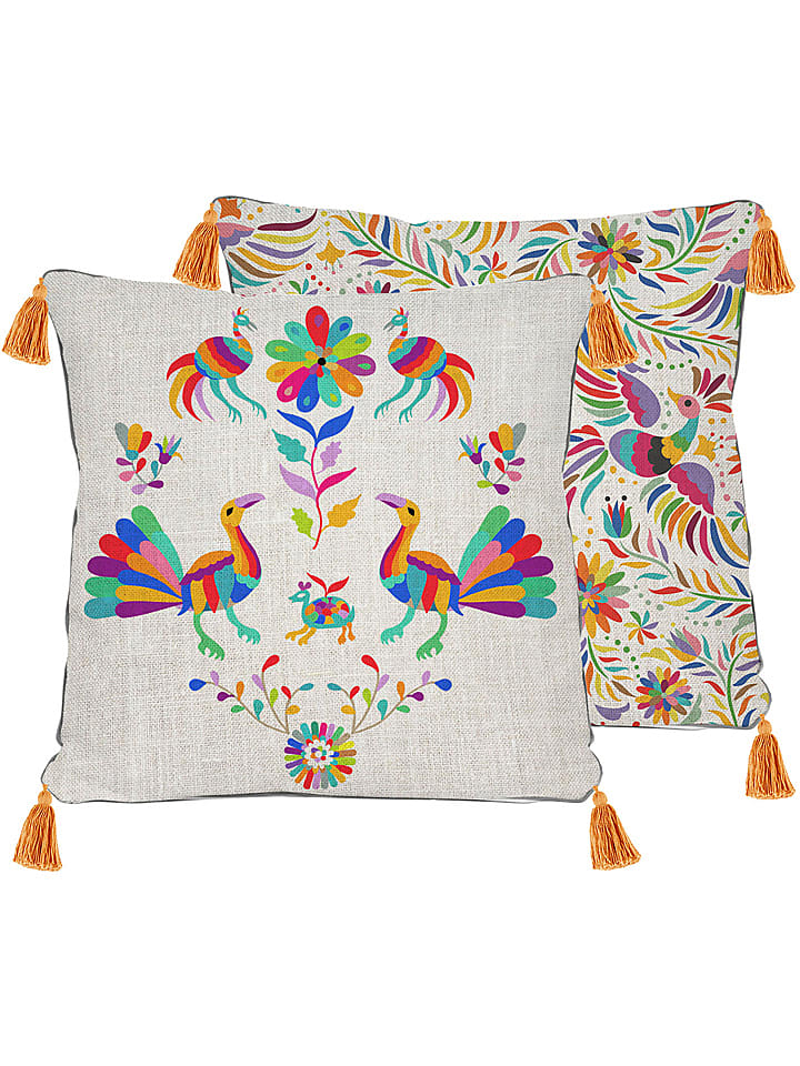 Poszewka "Ave Otomi" w kolorze kremowym ze wzorem na poduszkę - 45 x 45 cm