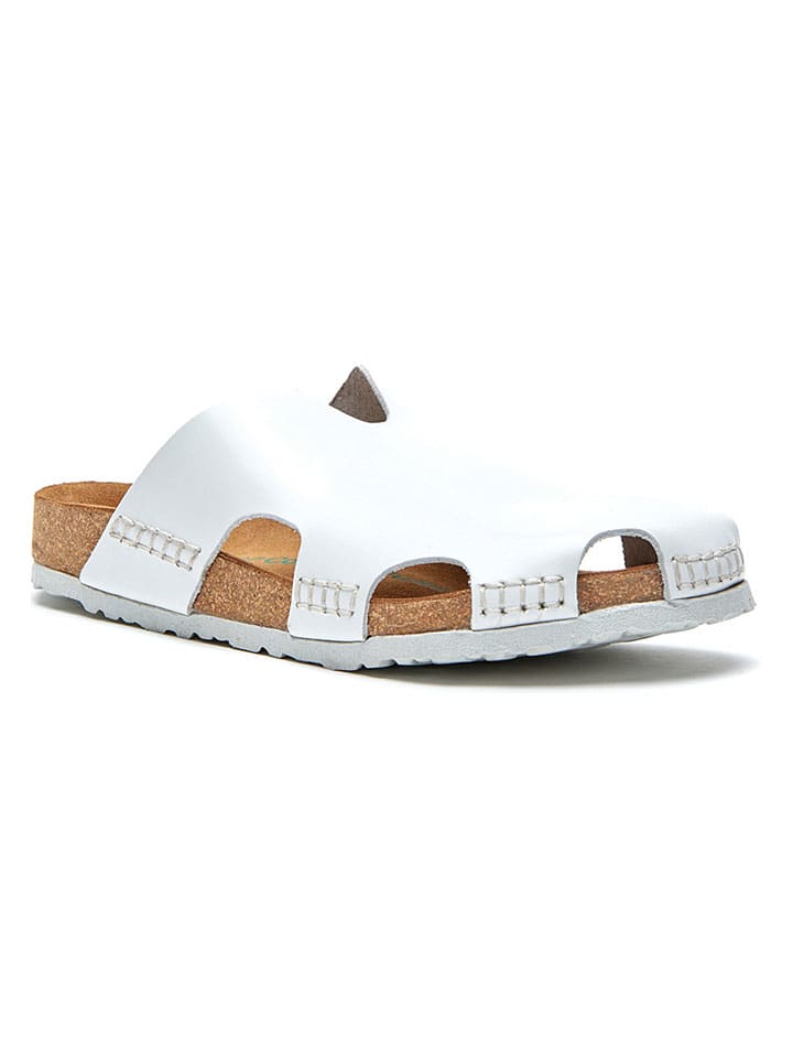 Leder-Clogs in Weiß