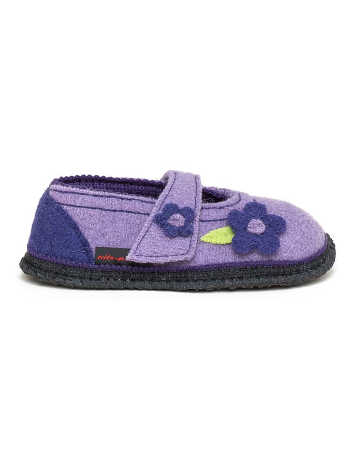 Vilten pantoffels "Becky" paars/antraciet
