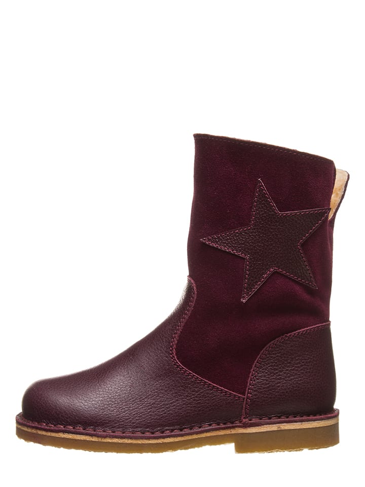 Leder-Stiefel in Bordeaux