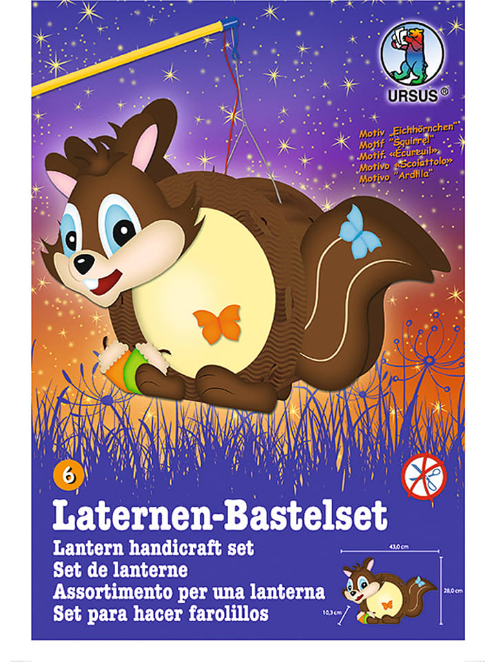 Laternen-Bastelset "Easy Line - Eichhörnchen" in Bunt
