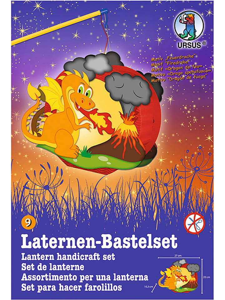 Laternen-Bastelset "Easy Line - Feuerdrache" in Bunt
