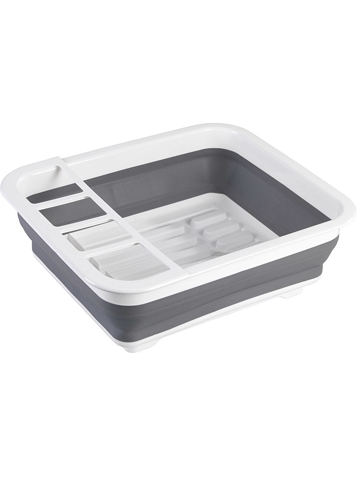 Opvouwbaar afdruiprek grijs/wit - (B)36,5 x (H)13 x (D)31 cm