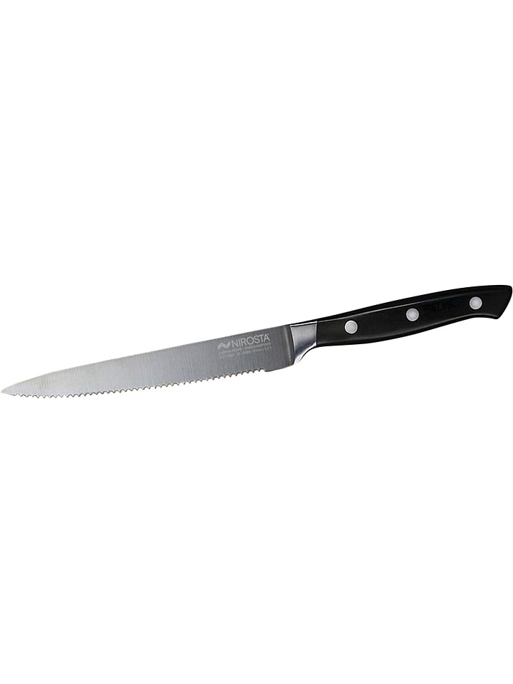 Nóż kuchenny "Trinity" w kolorze czarno-srebrnym - dł. 14 cm
