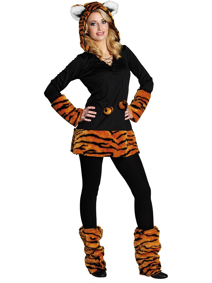 2-częściowy kostium "Tiger" w kolorze czarno-pomarańczowym