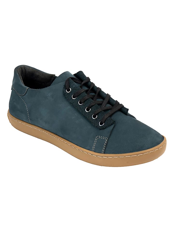 Leder-Sneakers in Dunkelblau