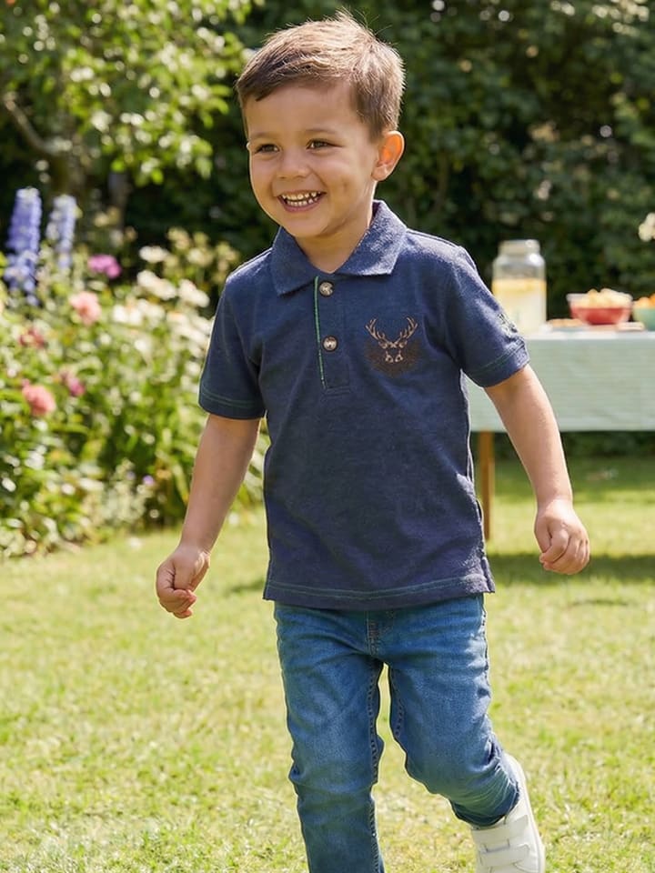 Trachtenpoloshirt in Blau