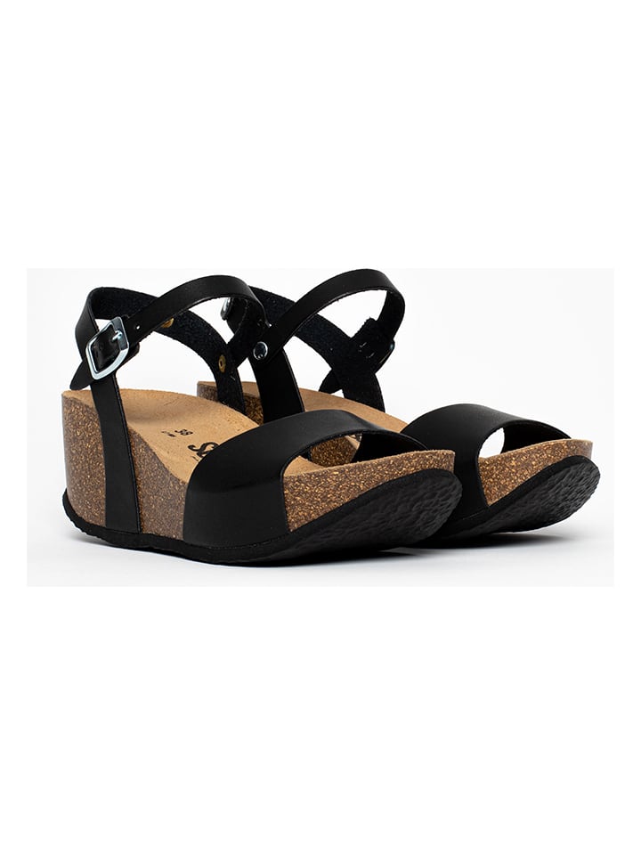 Keilsandaletten "Yucca" in Schwarz