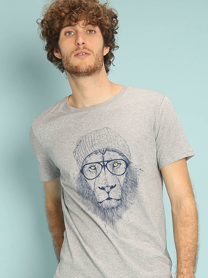 Koszulka "Cool lion" w kolorze szarym