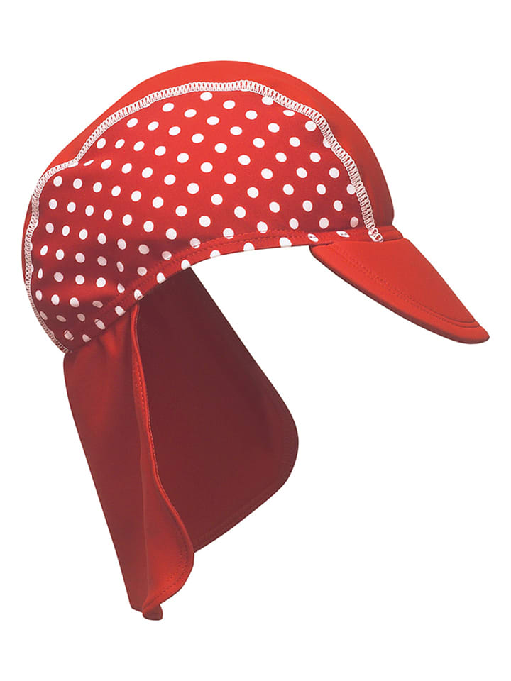 Nackenschutzcap "Punkte" in Rot/ Weiß