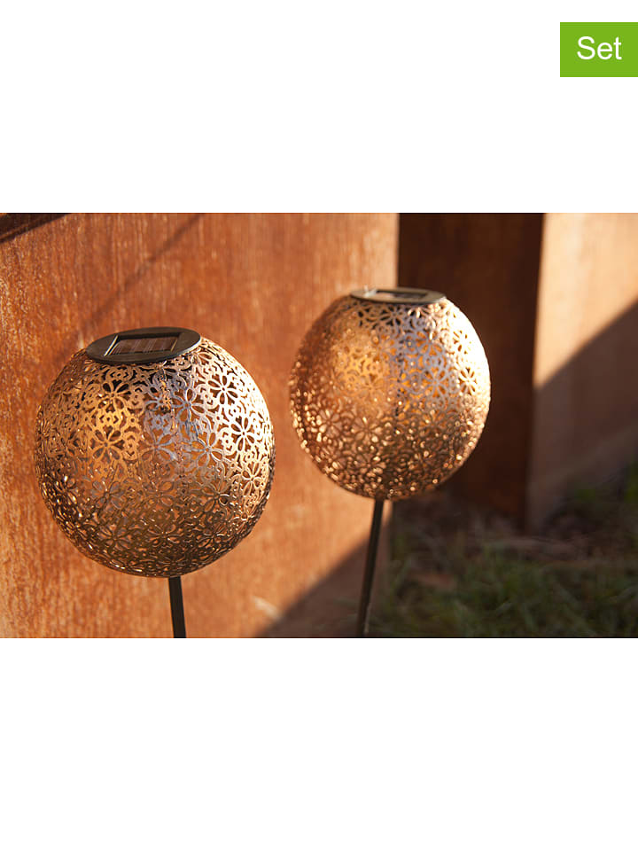 lumisky 2erSet LEDSolarleuchten "Agadir" in Bronze (H)45 cm