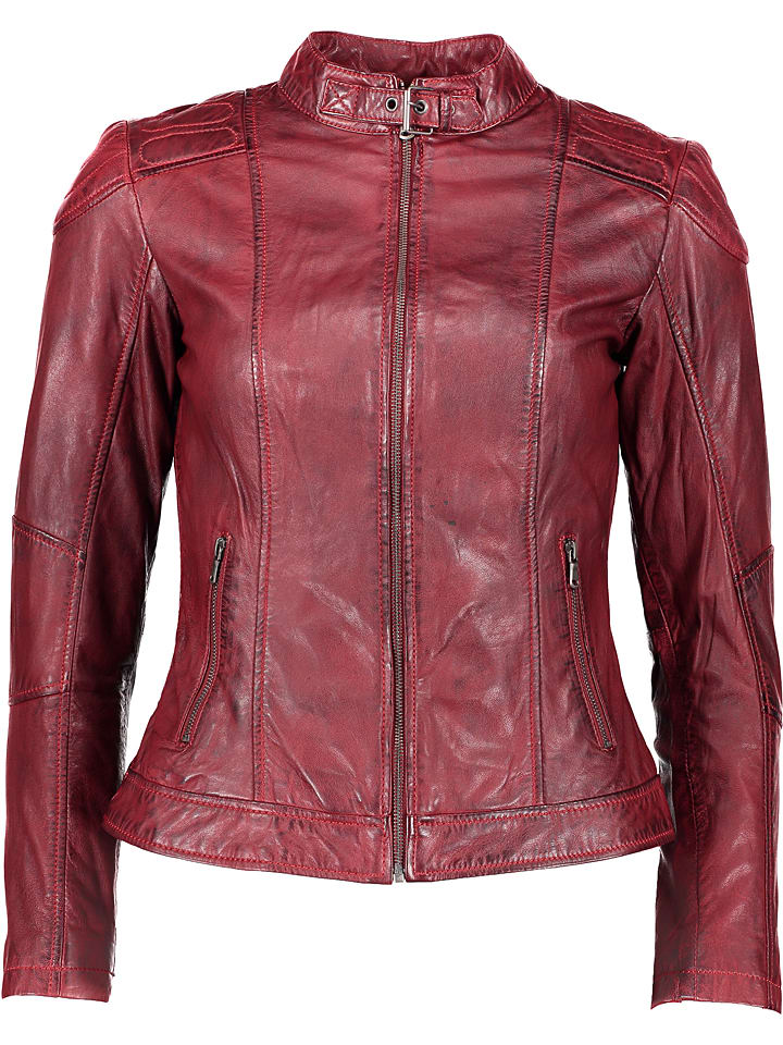Lederjacke "Georgina" in Bordeaux
