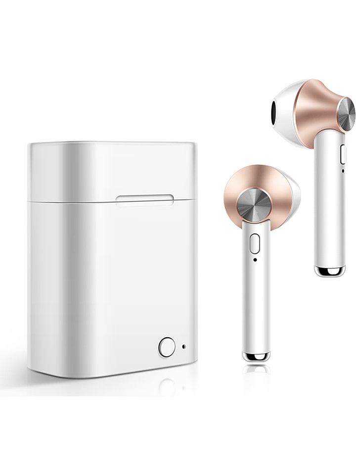 Słuchawki douszne Bluetooth w kolorze srebrno-różowozłotym