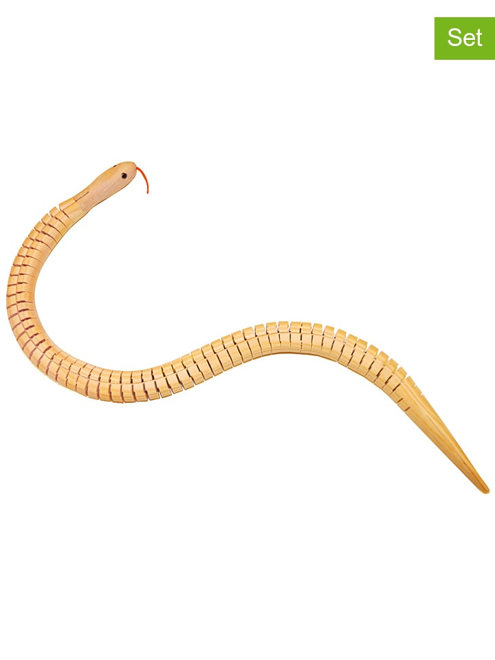 Drewniane węże (6 szt.) w kolorze jasnobrązowym - dł. 48,5 cm