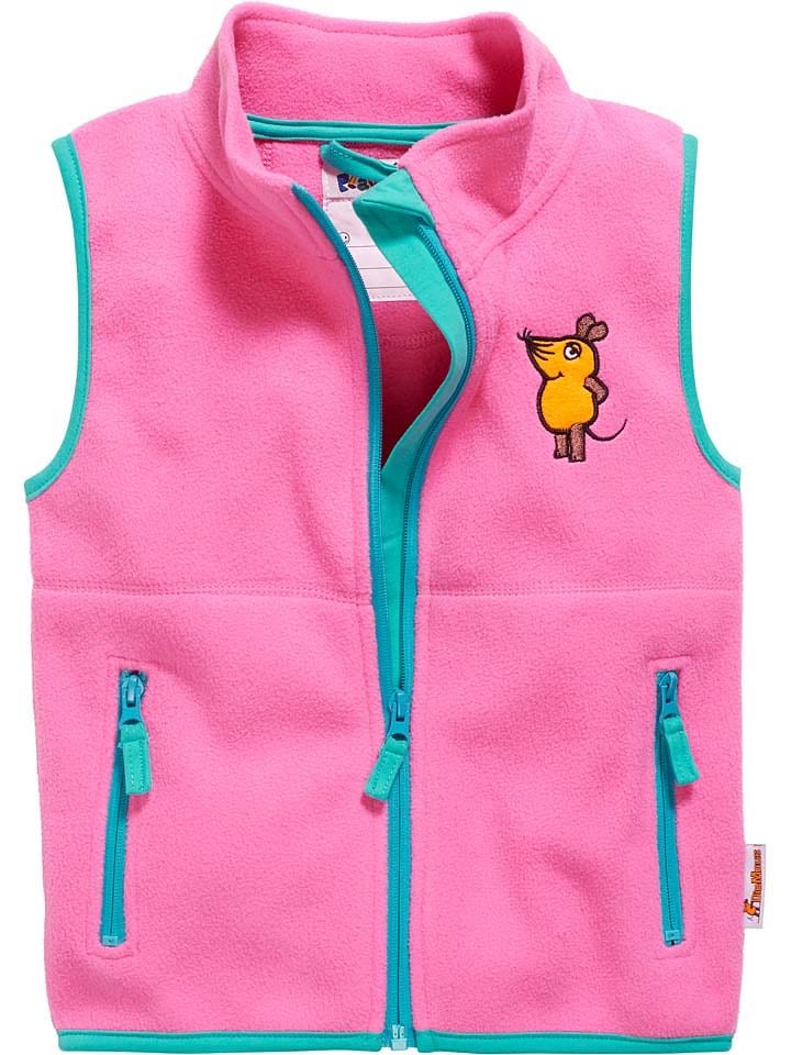 Fleece bodywarmer lichtroze