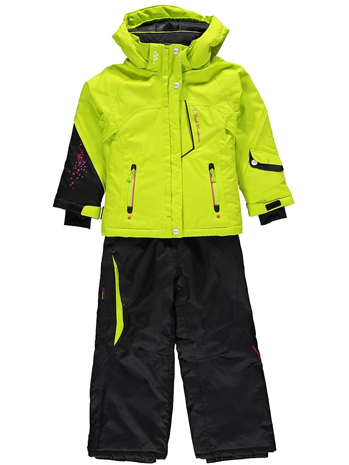 2-delige ski-/snowboardoutfit neongroen/zwart