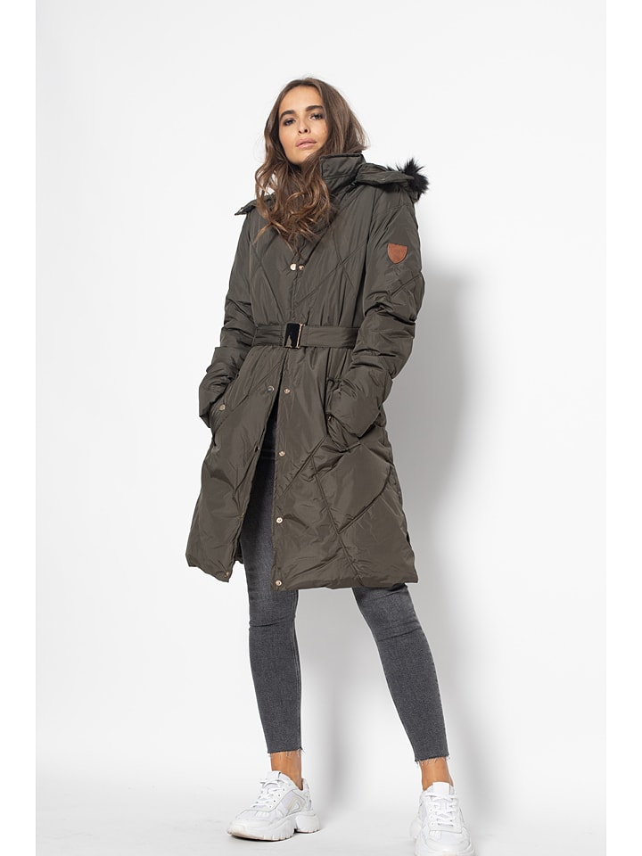 Płaszcz zimowy w kolorze khaki