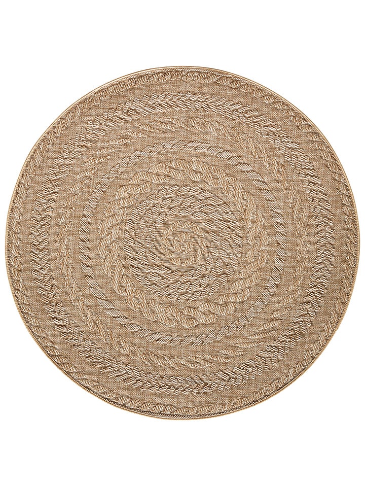 Indoor-/outdoortapijt "Almendro" lichtbruin/wit