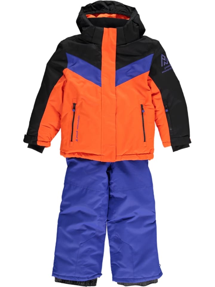 2-delige ski-/snowboardoutfit blauw/oranje