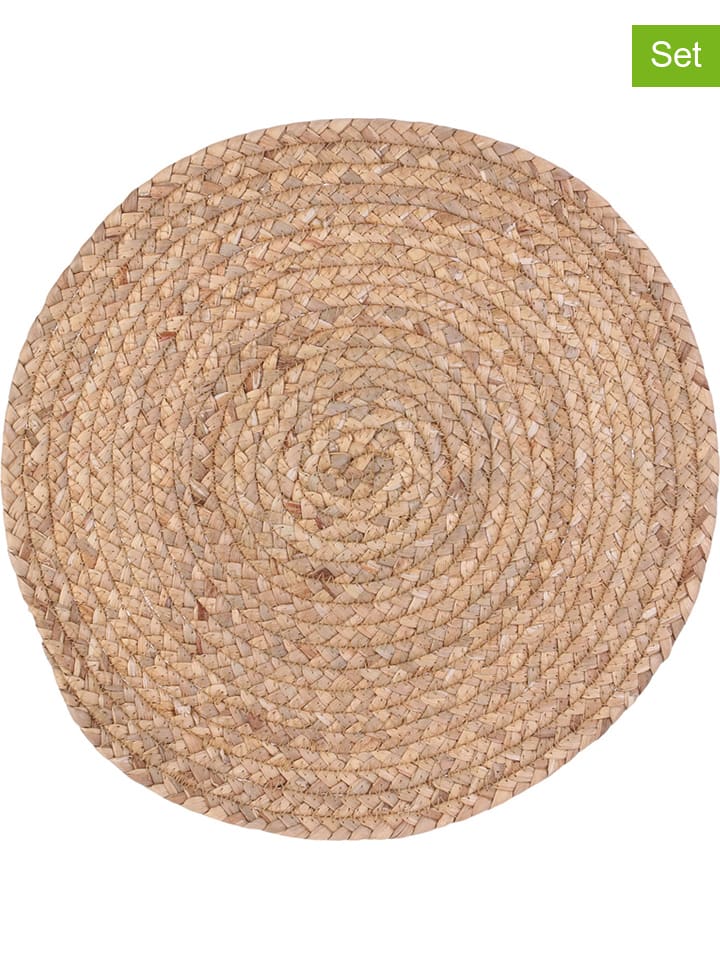 2-delige set: placemats lichtbruin - Ø 38 cm
