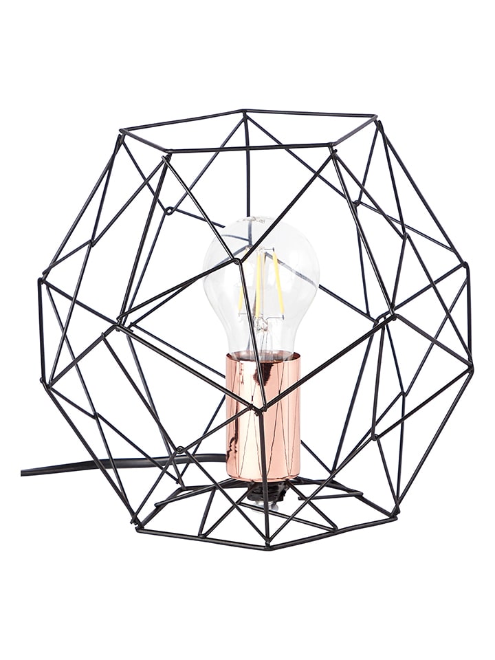 Lampa stołowa "Synergy" w kolorze miedziano-czarnym - wys. 18,5 cm