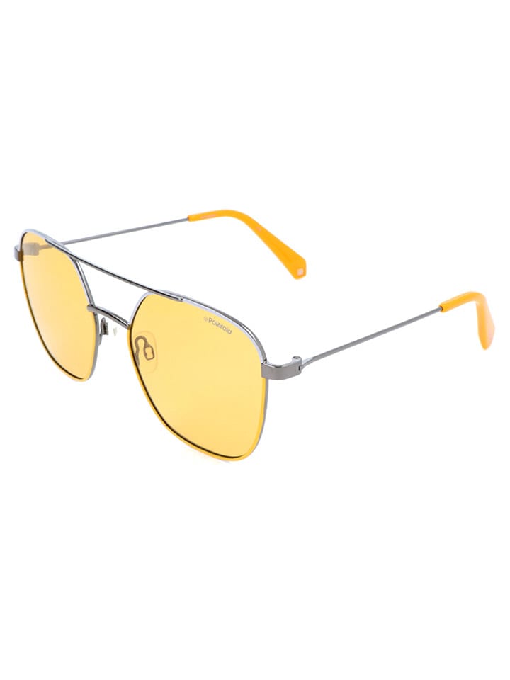 Herren-Sonnenbrille in Silber/ Gelb