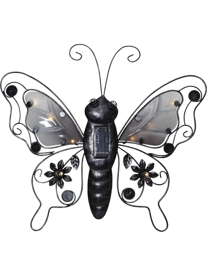 LED-Solar-Dekofigur "Butterfly" in Schwarz - (H)34 cm