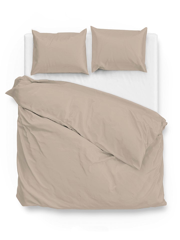 Mako-Satin-Bettwäsche-Set "Satinado" in Beige