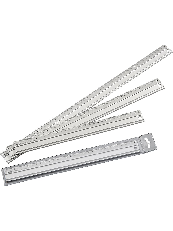 Aluminiowa linijka w kolorze srebrnym - dł. 50 cm