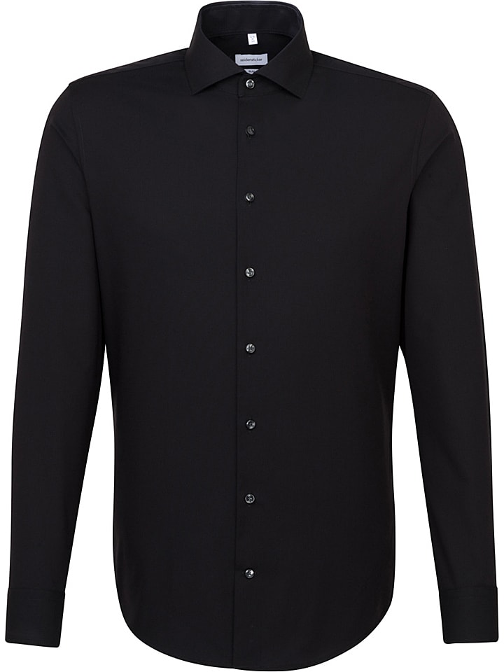 Blouse - slim fit - zwart