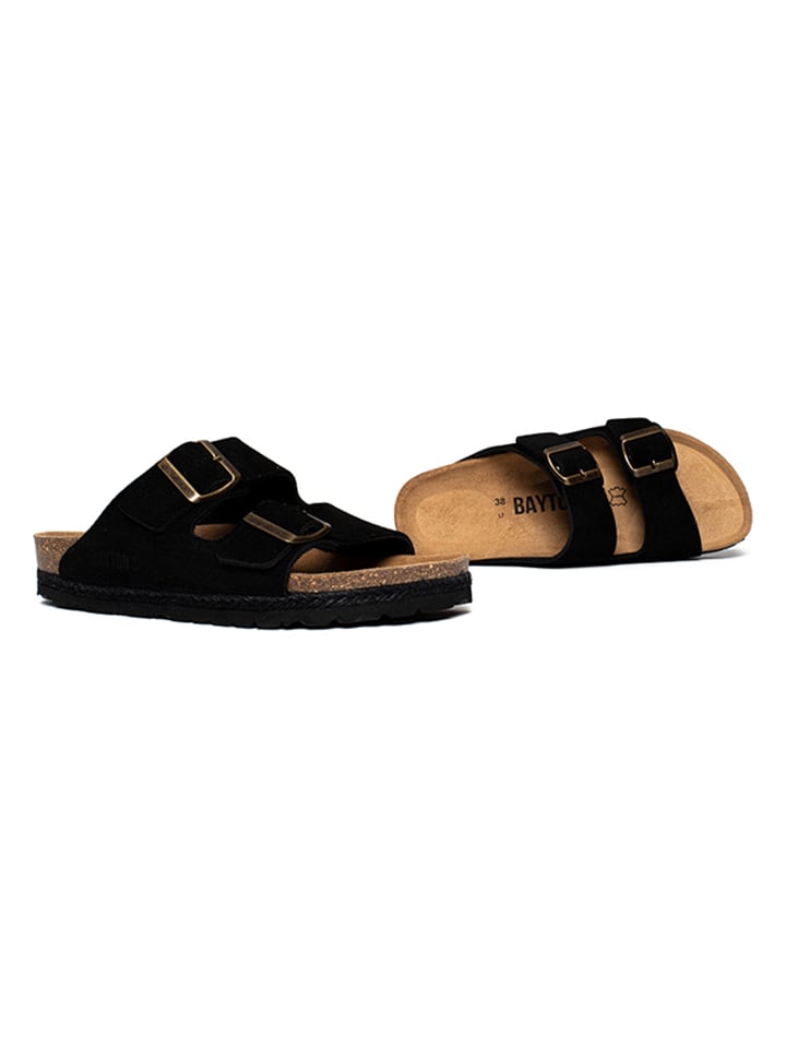 Leren slippers "Benalla" zwart