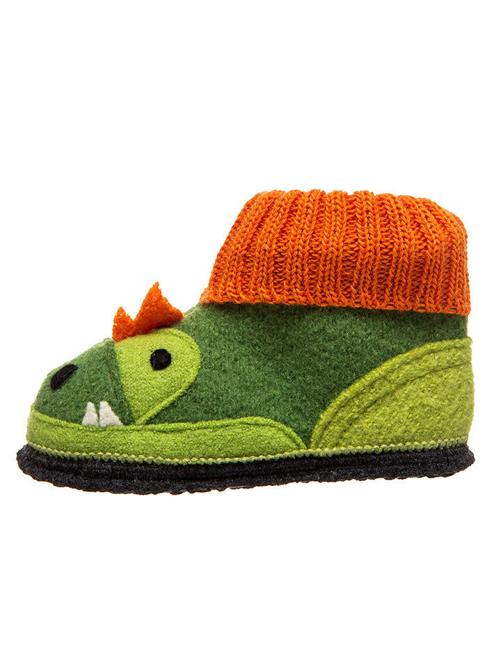 Pantoffels "Dago" groen/oranje