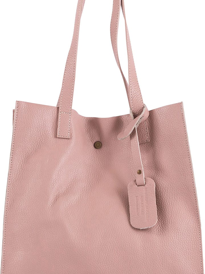Leren schoudertas lichtroze - (B)34 x (H)28 x (D)12 cm